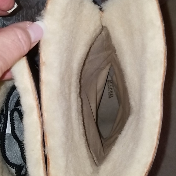 Michael Kors Brown Leather Wedge Boots New - Picture 11 of 12